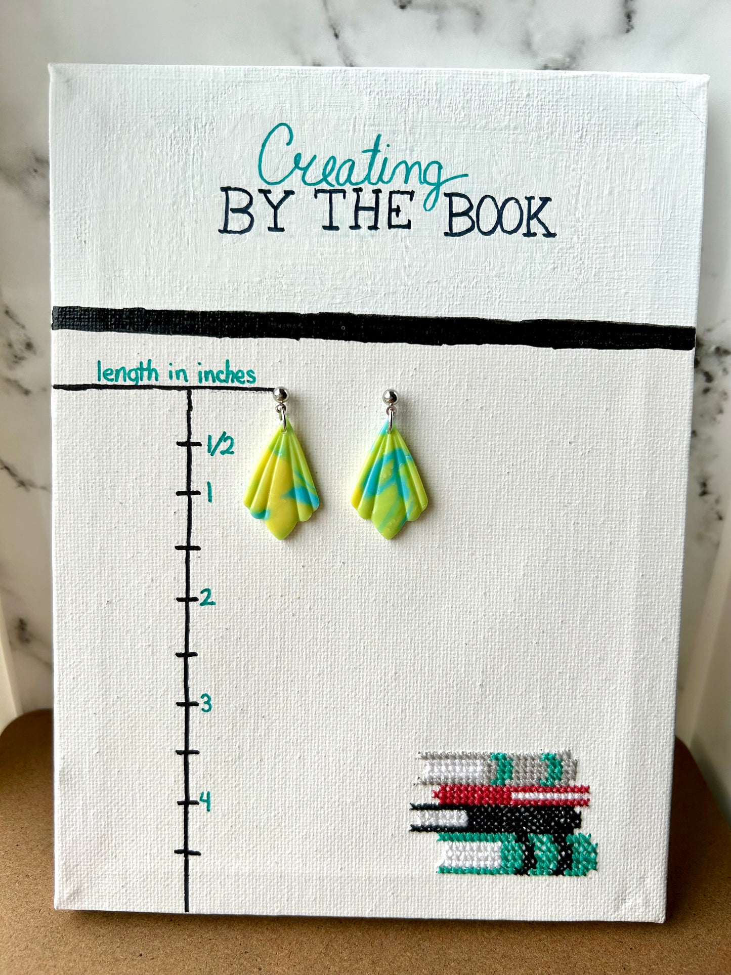 Neon Green and Blue Narrow Dangles