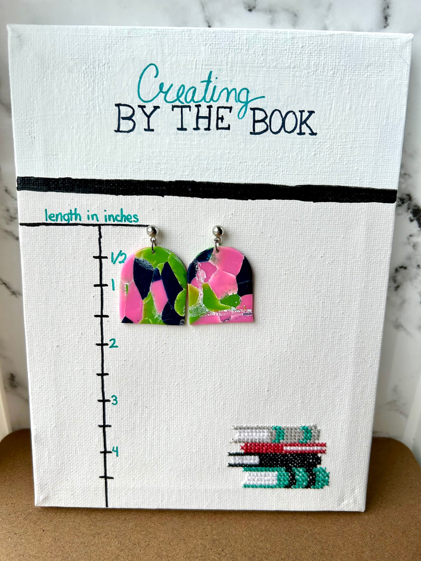 Neon Pink and Green Rebecca Earrings