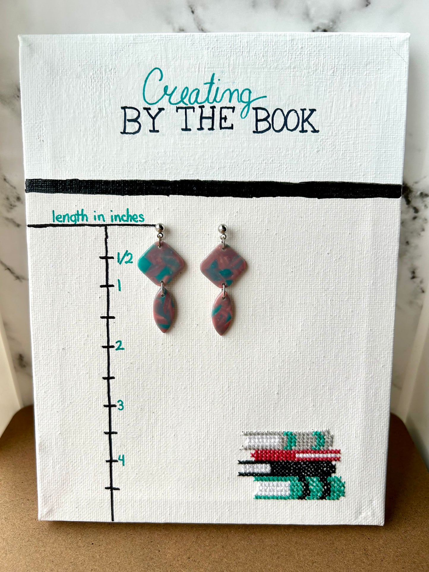 Pastel Pink and Aqua Emma Earrings
