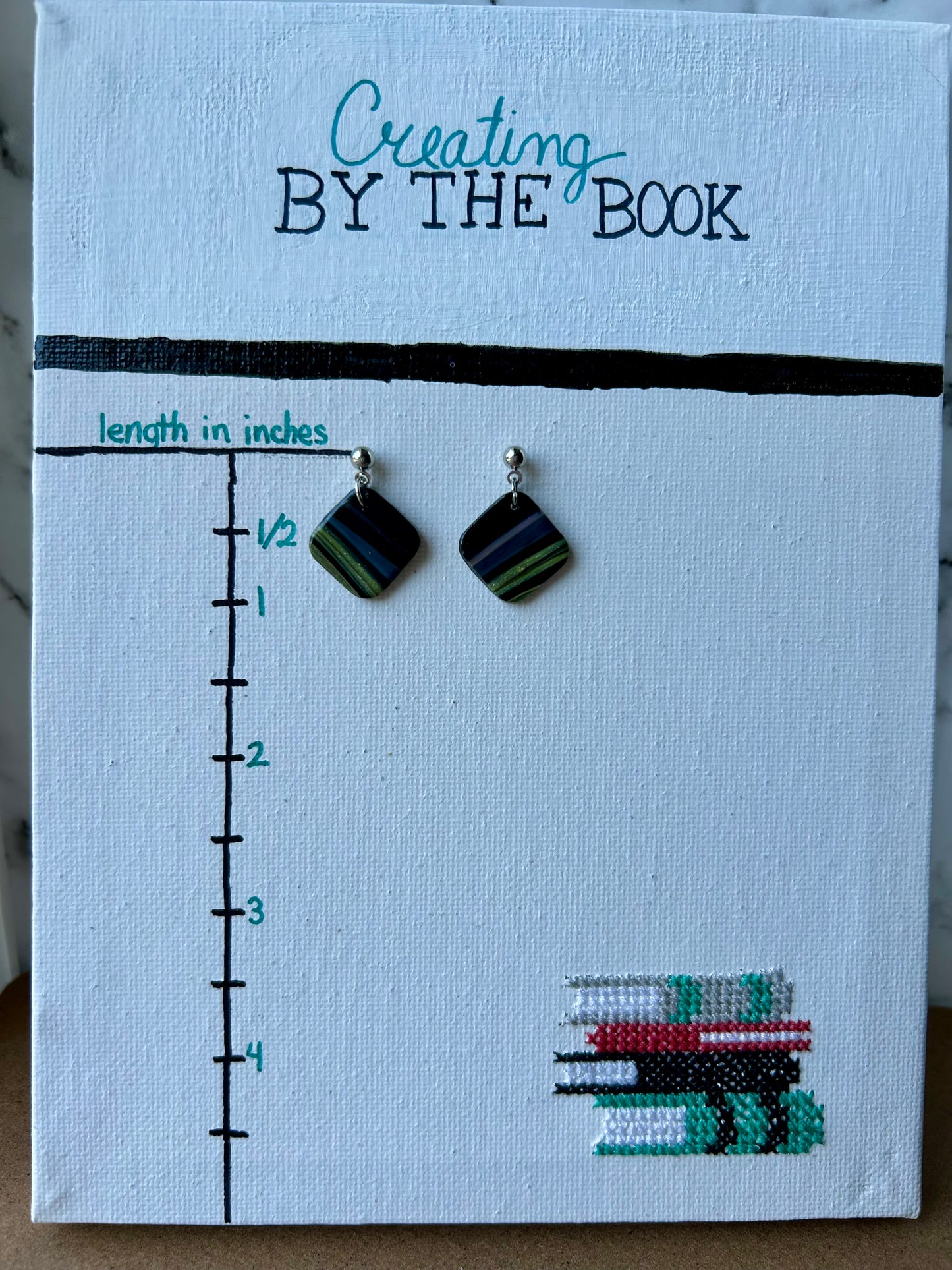 Flower Cane Stripe Mini Emily Earrings
