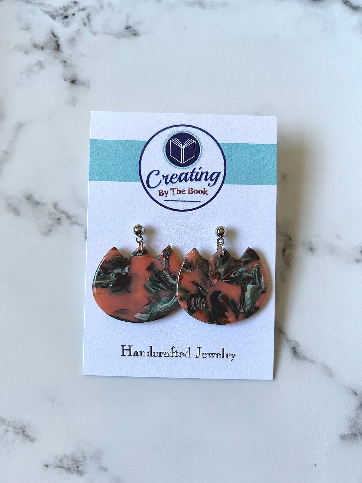 Pink Granite Tulip Dangle Earrings