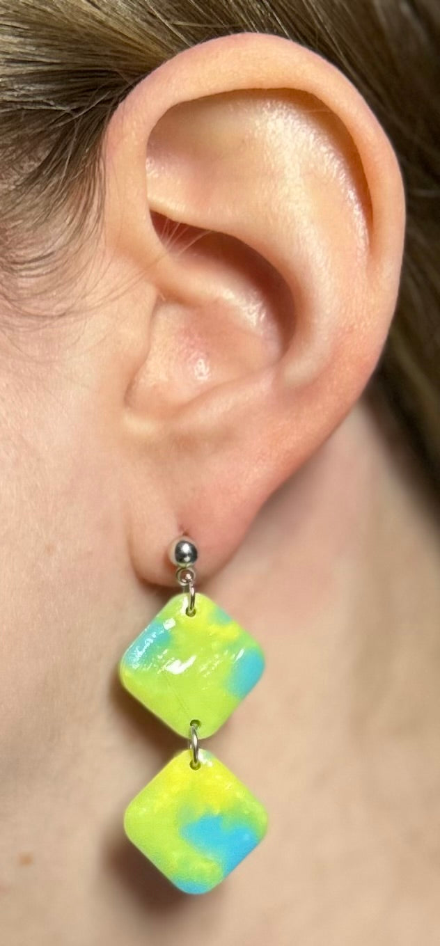 Bright Blue and Green Emily Earrings