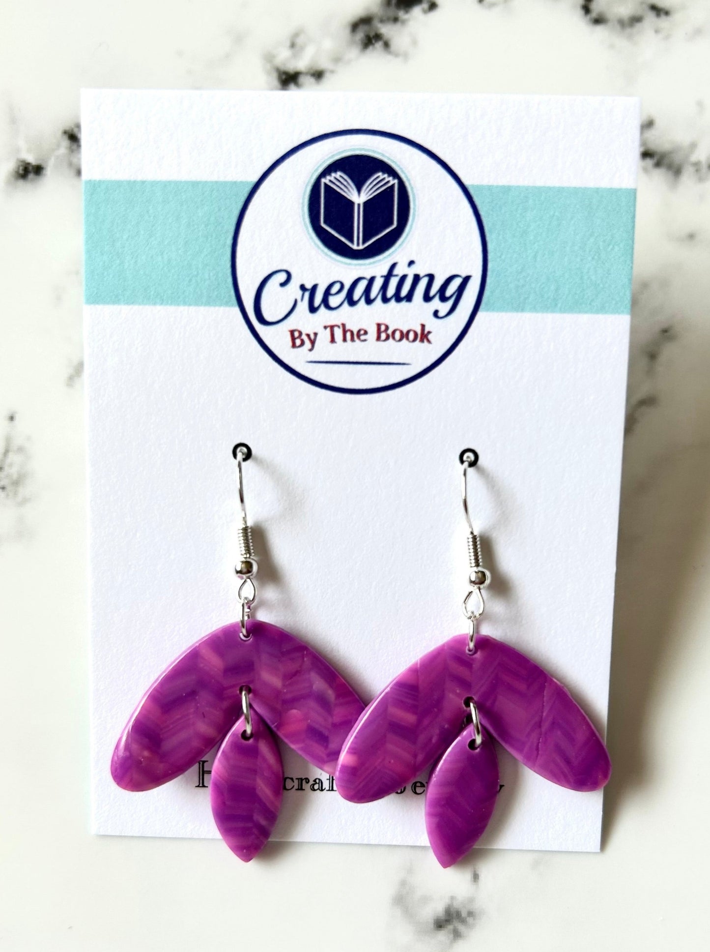 Purple Chevron Two Tier Earrings
