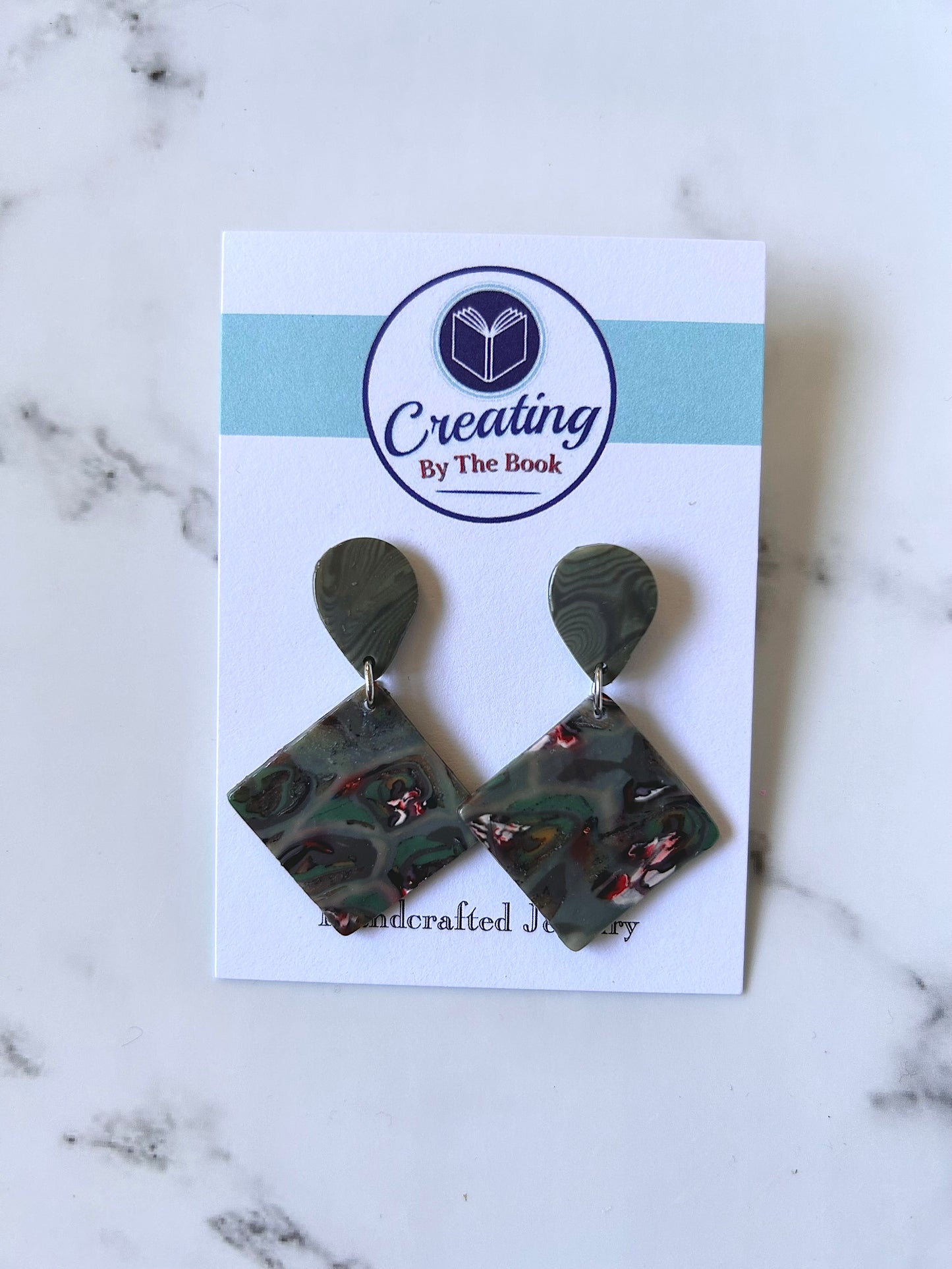 Green Garden Diamond Stud Dangle Earrings