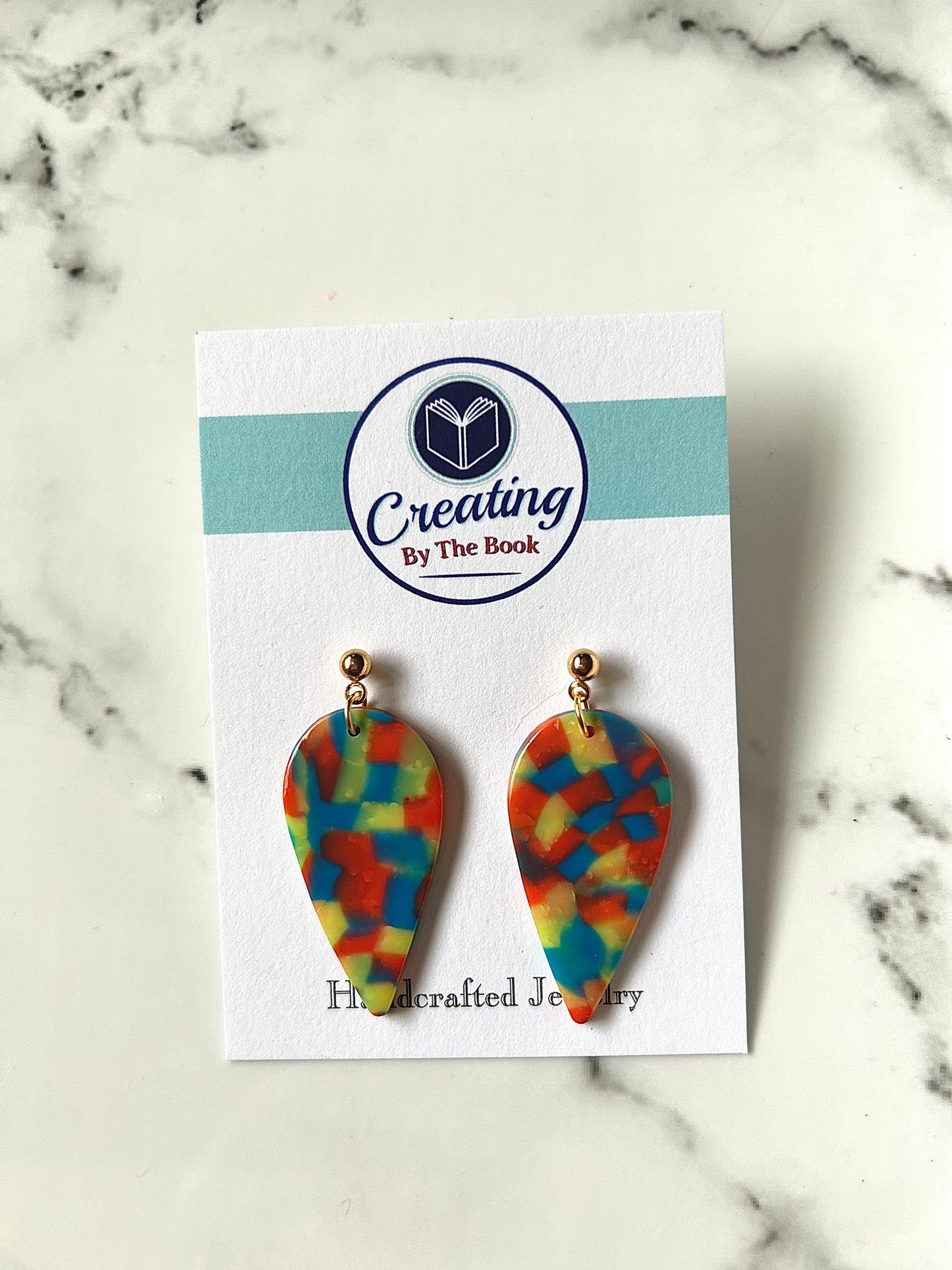Primary Confetti Inverted Teardrop Earrings