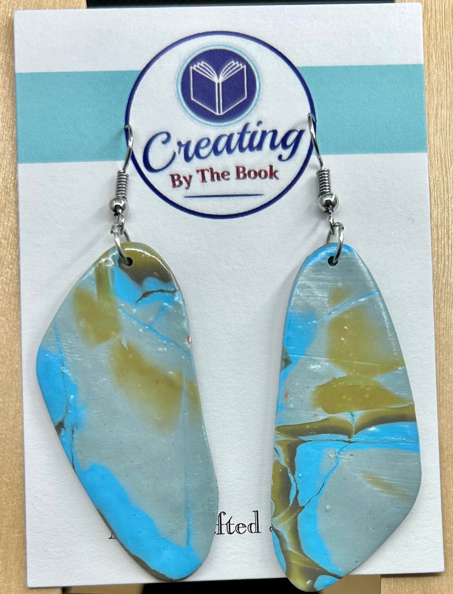 Blue Mokume Butterfly Wing Earrings