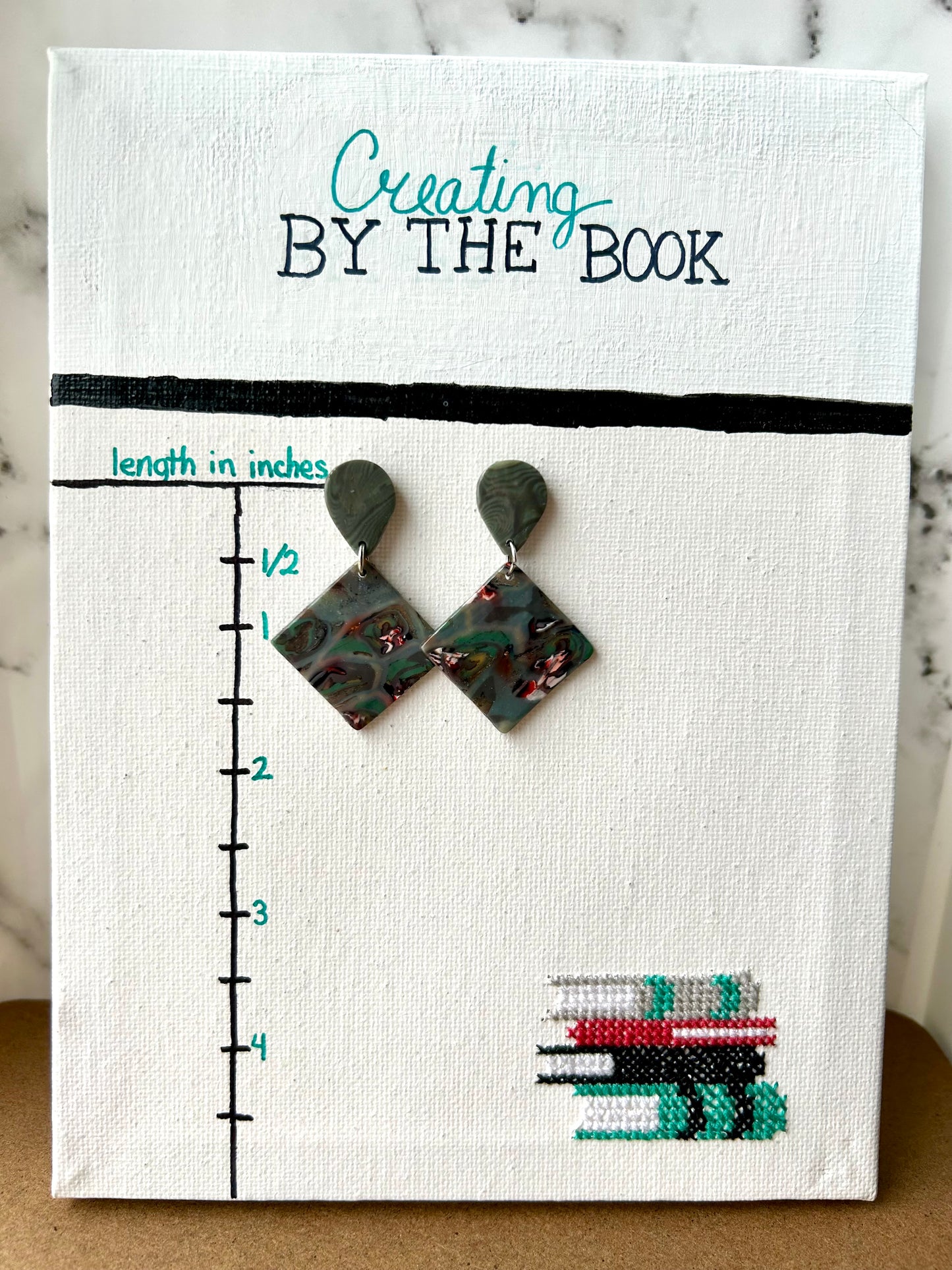 Green Garden Diamond Stud Dangle Earrings