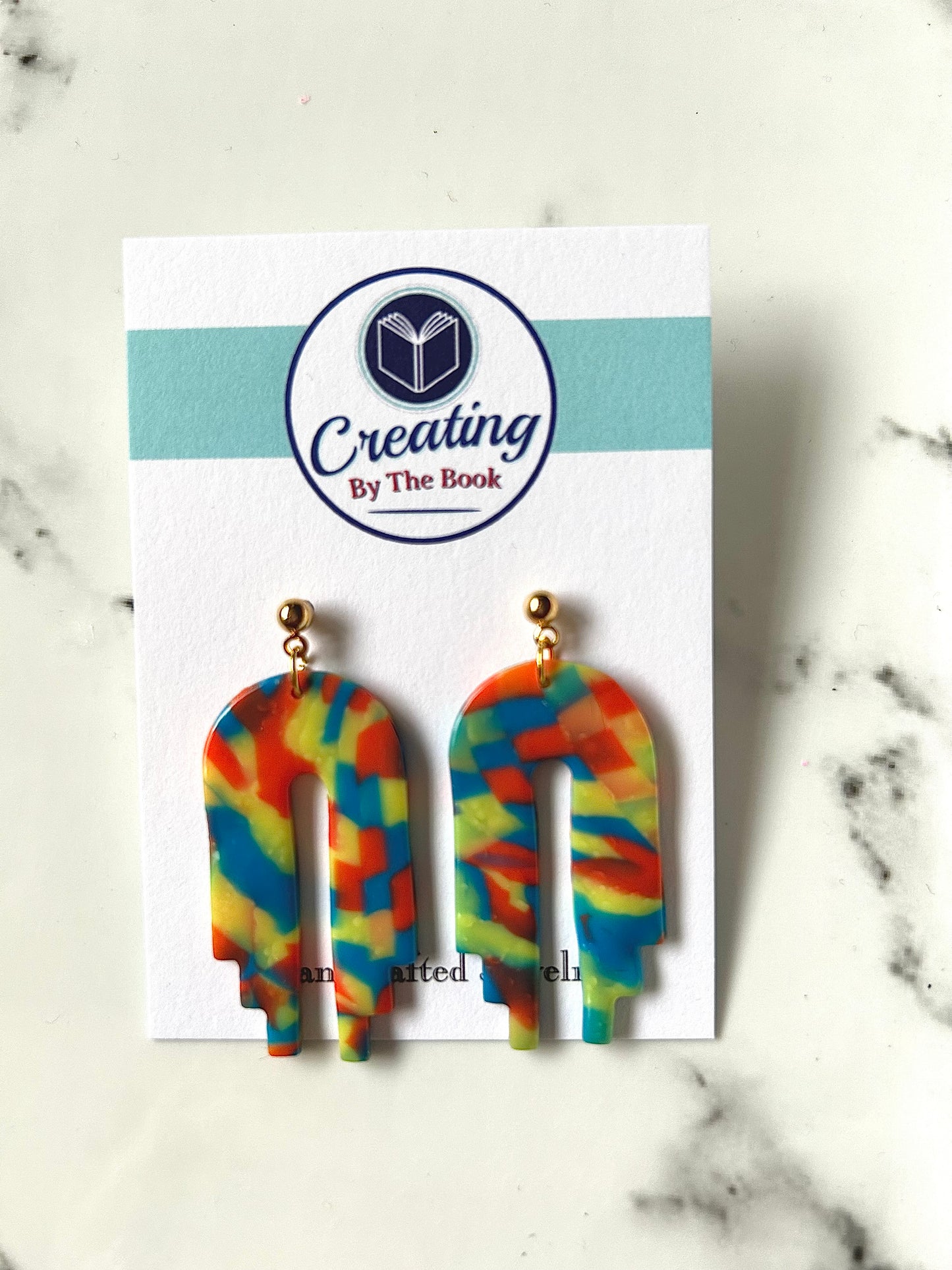 Primary Confetti Step Arch Earrings