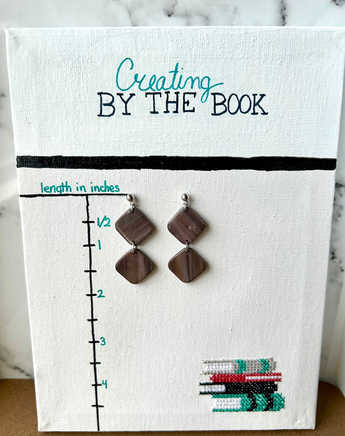 Mauve Stripe Emily Earrings