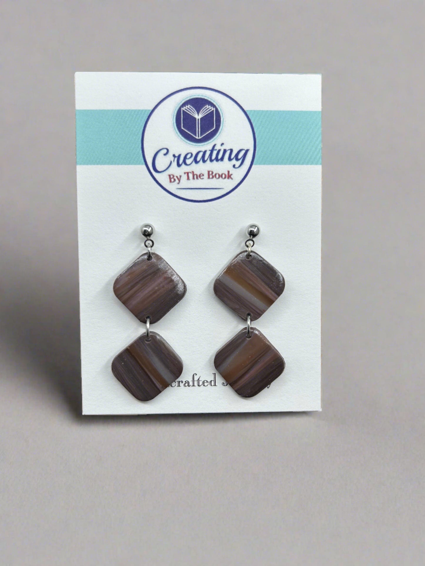 Mauve Stripe Emily Earrings