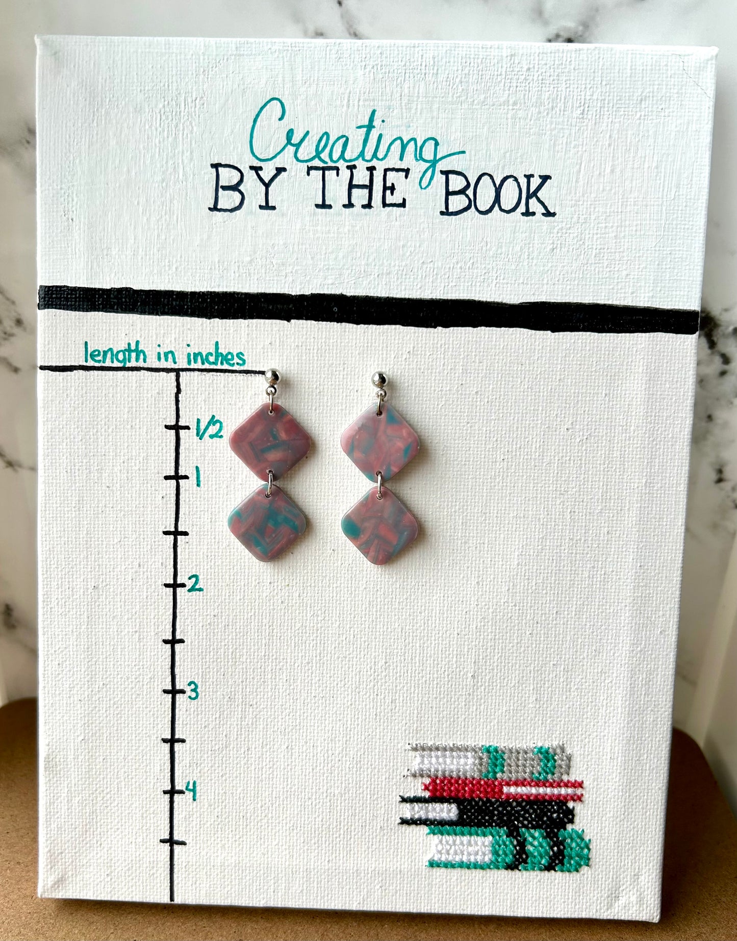 Pastel Pink and Aqua Emily Earrings