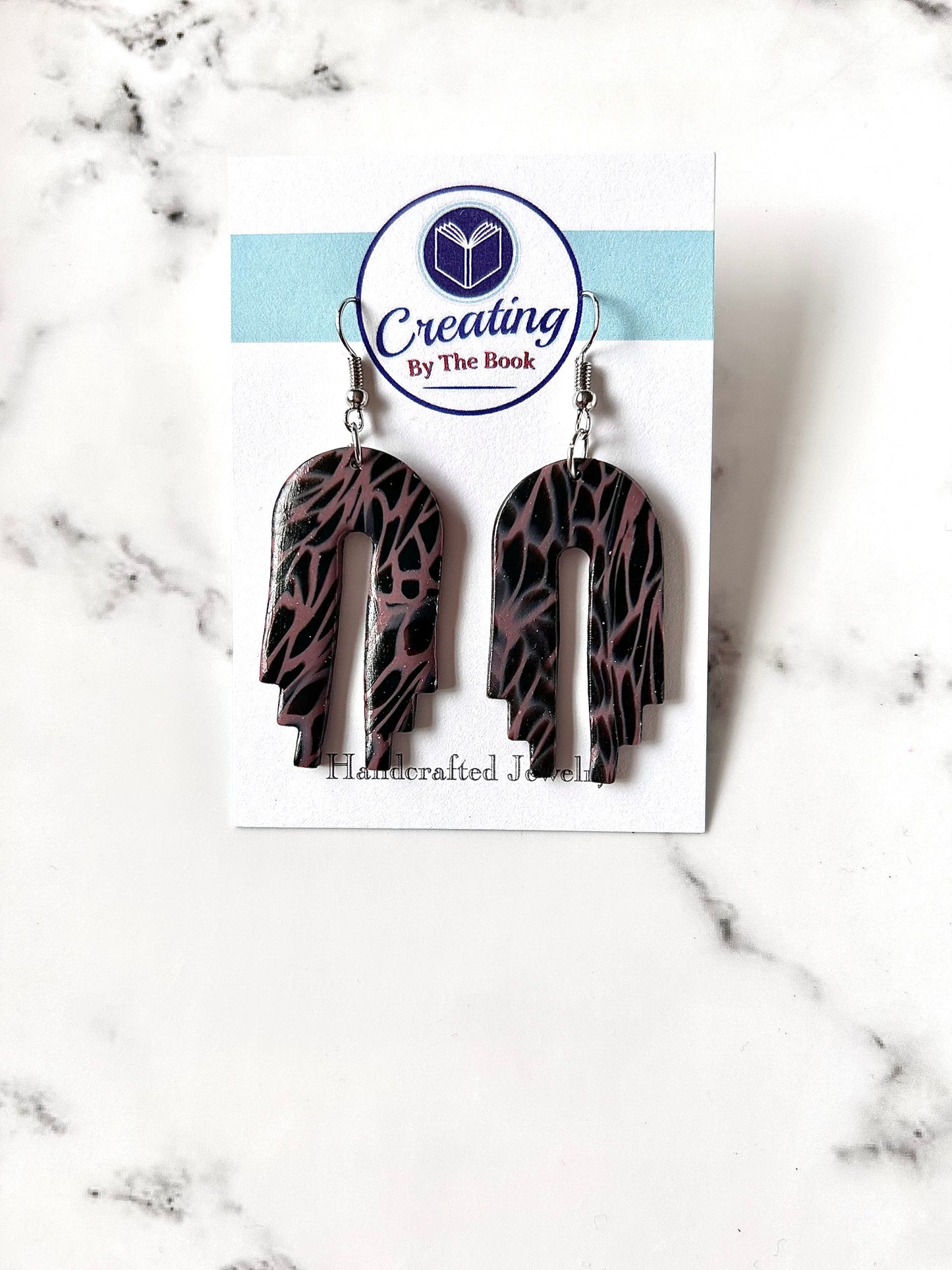 Purple Giraffe Step Archway Earrings