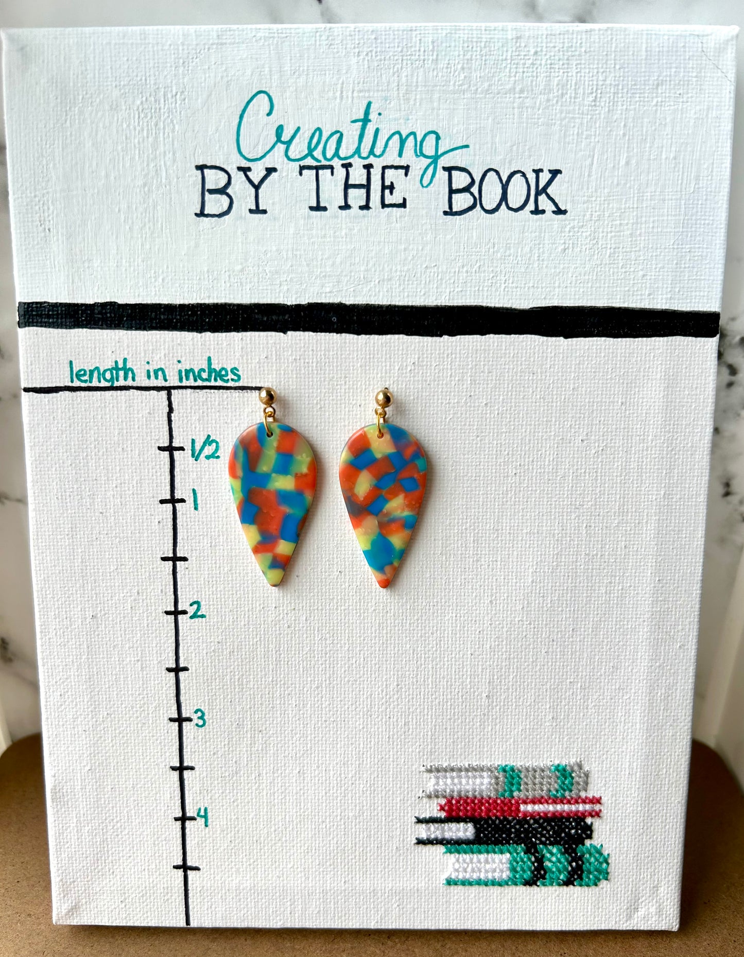 Primary Confetti Inverted Teardrop Earrings