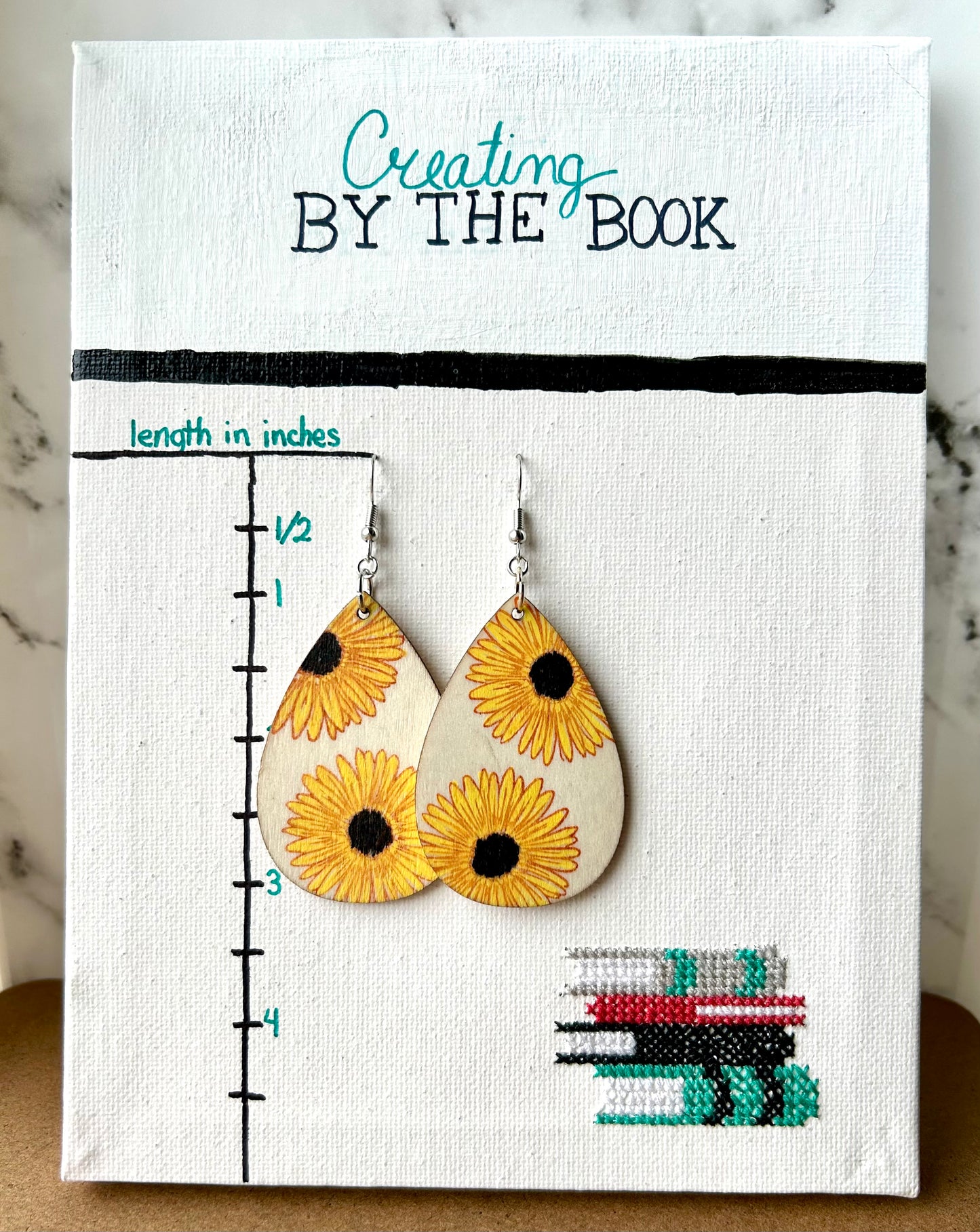 Natural Wooden Black Eyed Susan Floral Earrings