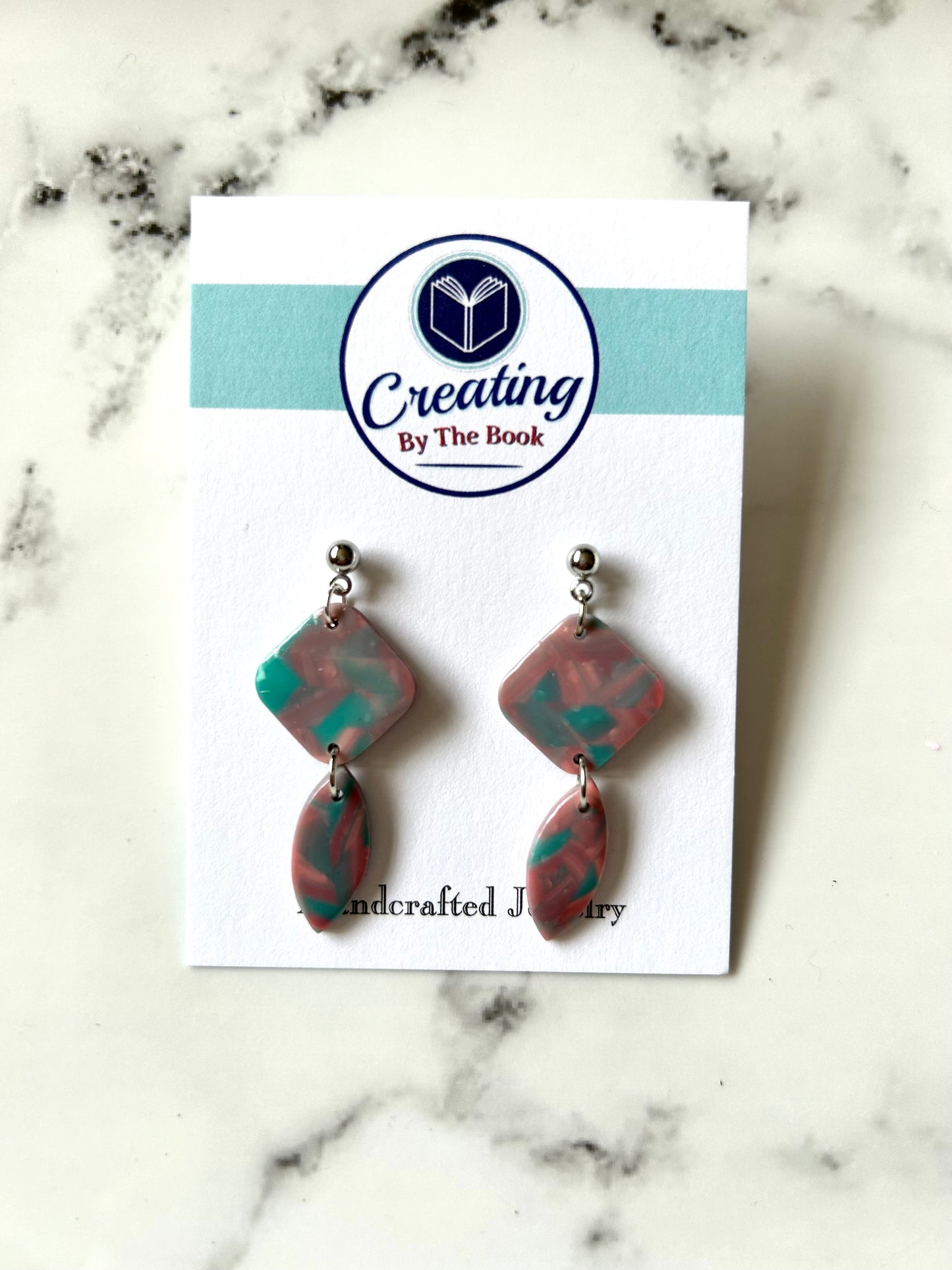 Pastel Pink and Aqua Emma Earrings