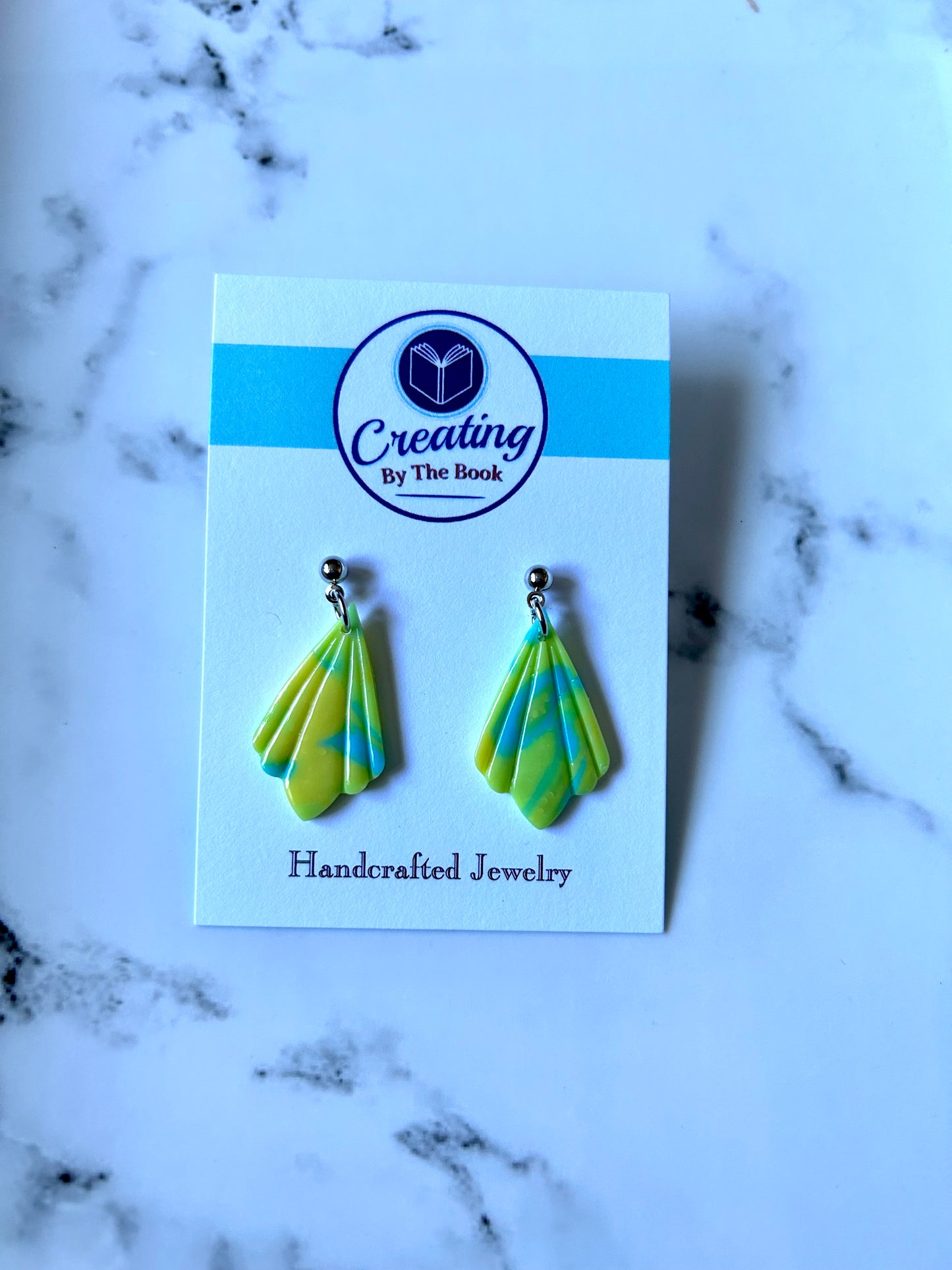 Neon Green and Blue Narrow Dangles