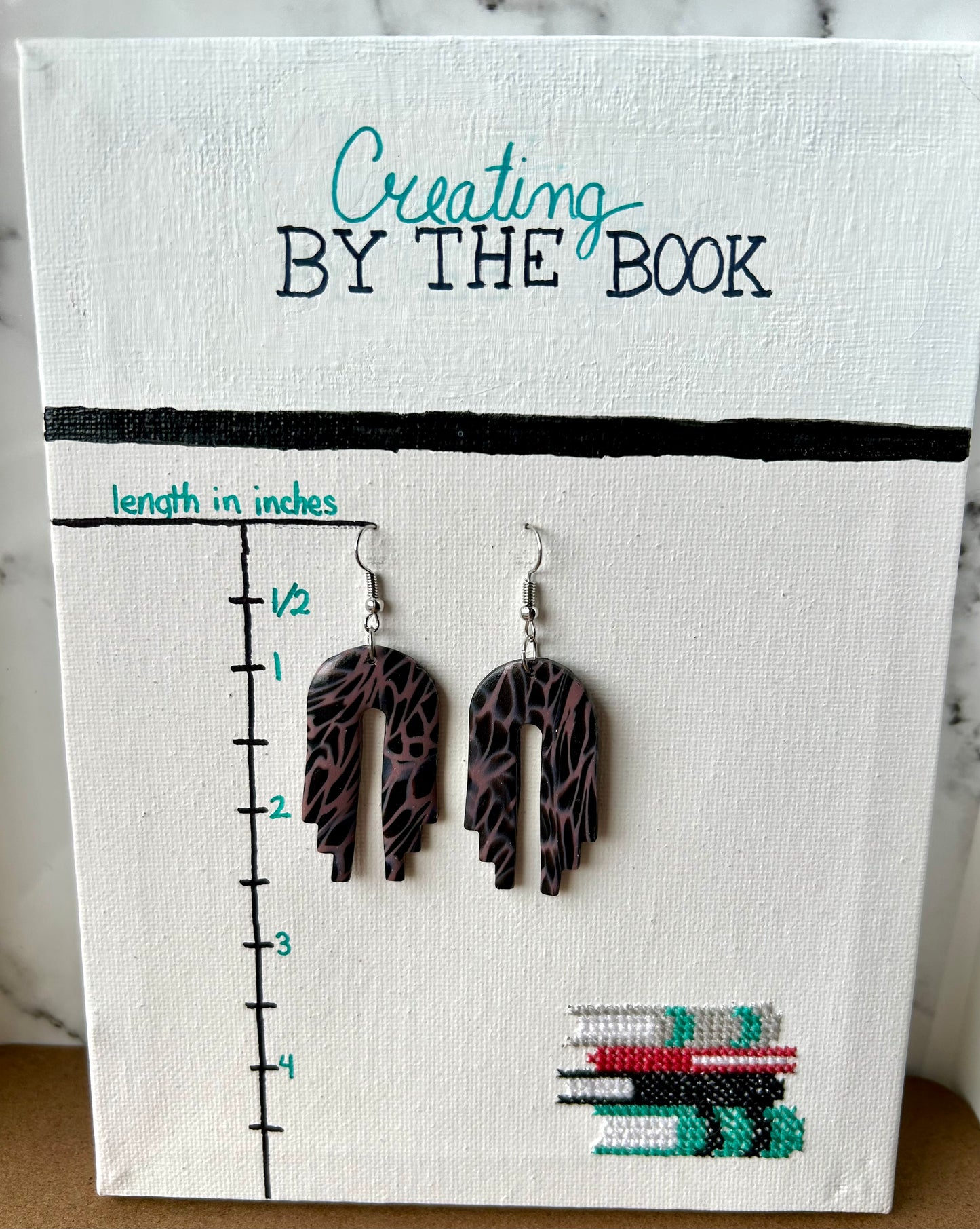 Purple Giraffe Step Archway Earrings