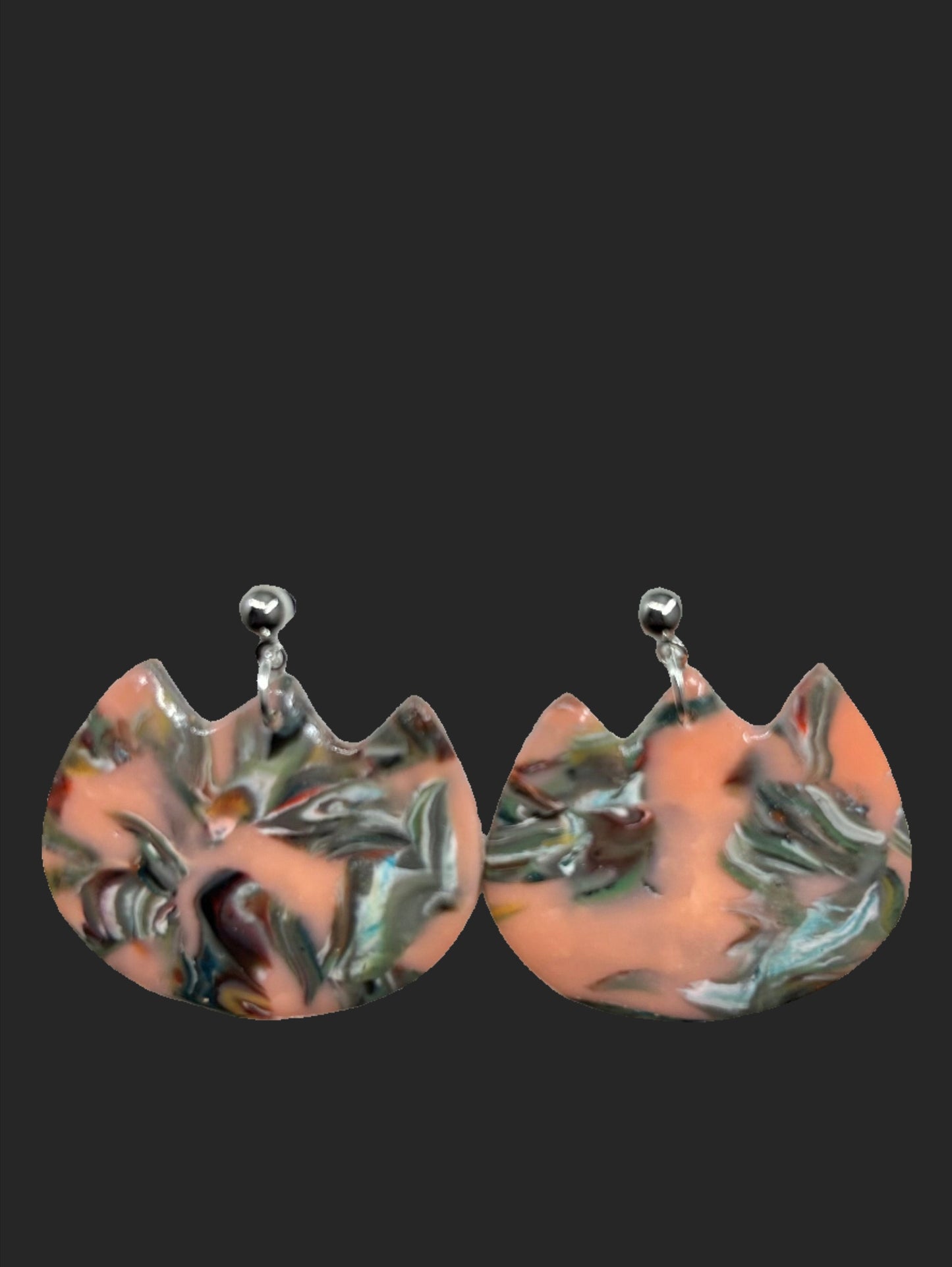 Pink Granite Tulip Dangle Earrings