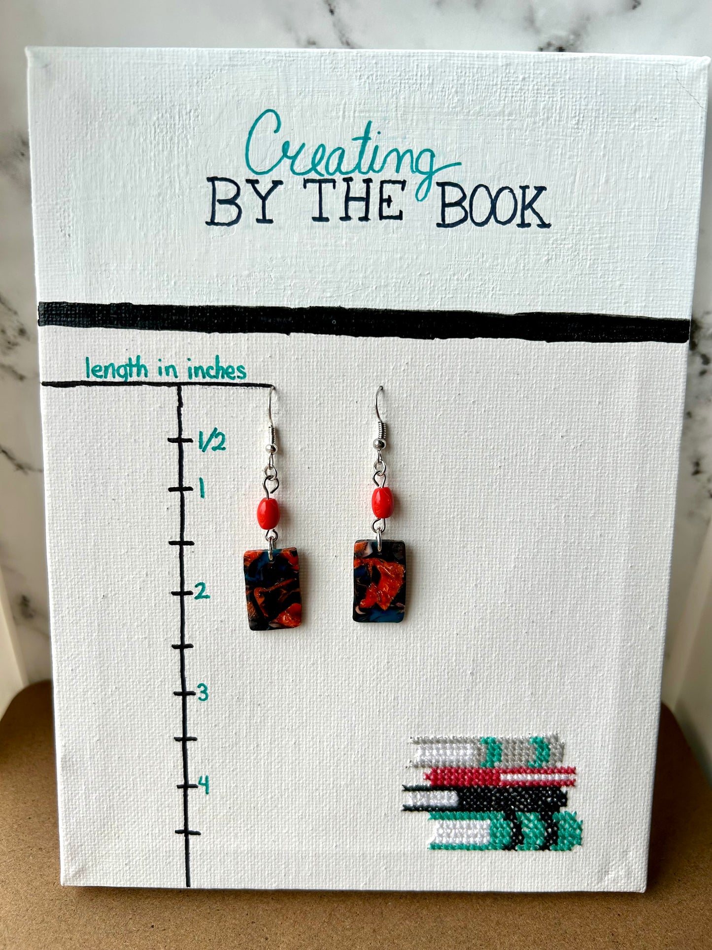 Colorful Bead and Clay Dangle Earrings (2 Colors)