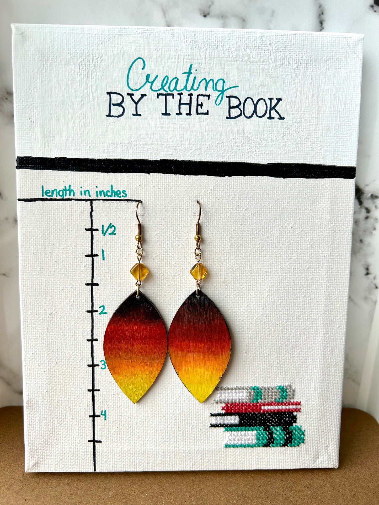 Ombré Sunset Beaded Wooden Earrings
