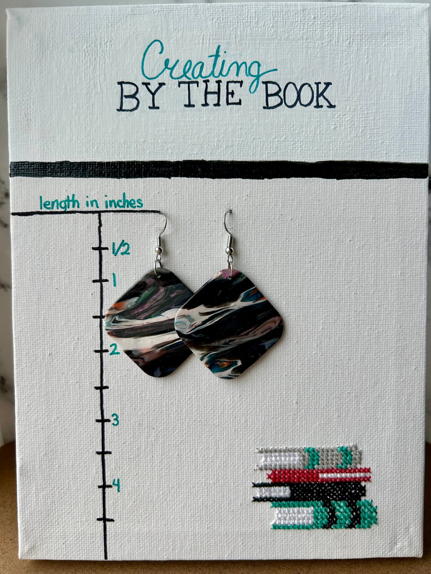 Upcycled Large Square Earrings