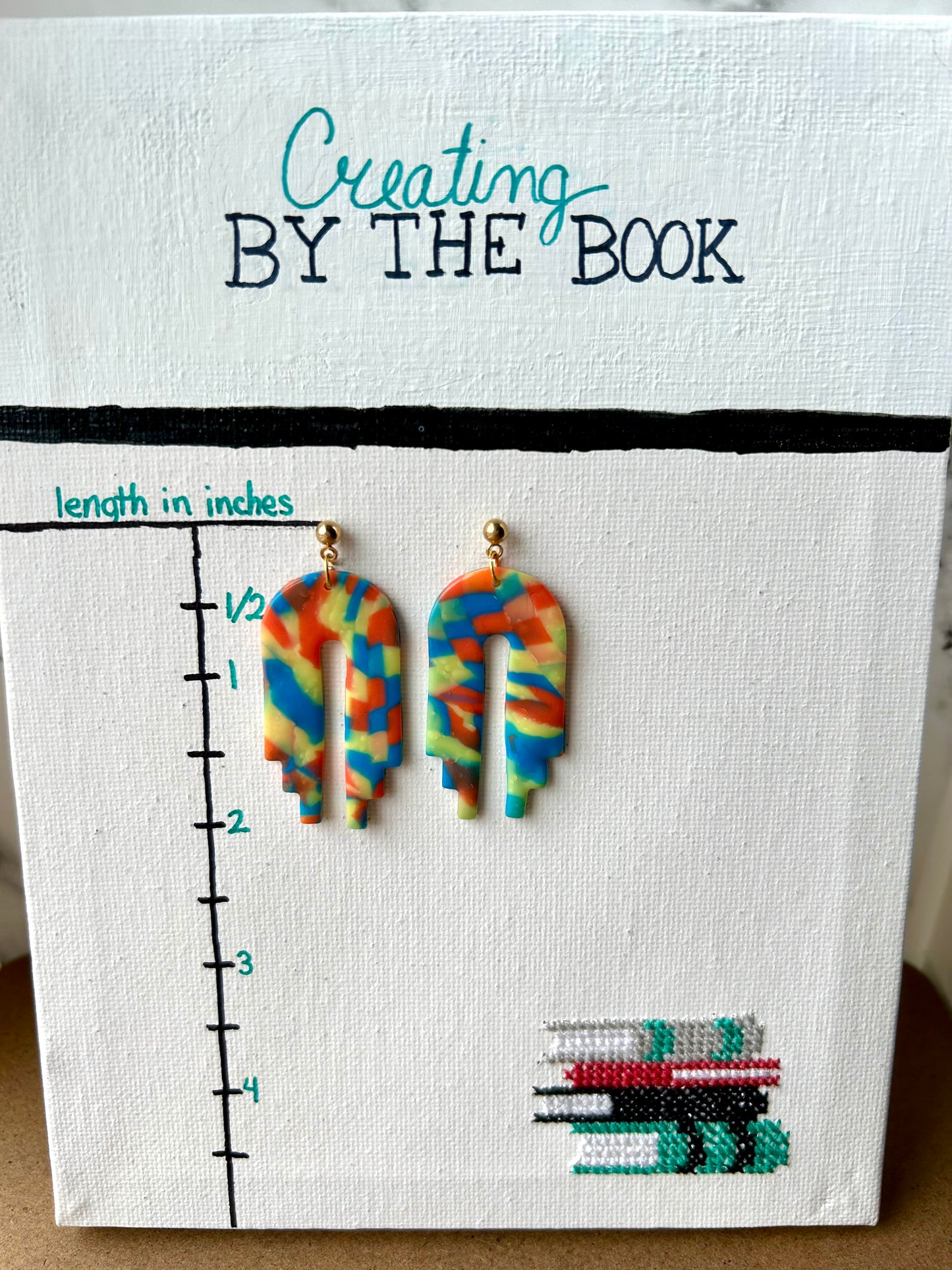 Primary Confetti Step Arch Earrings