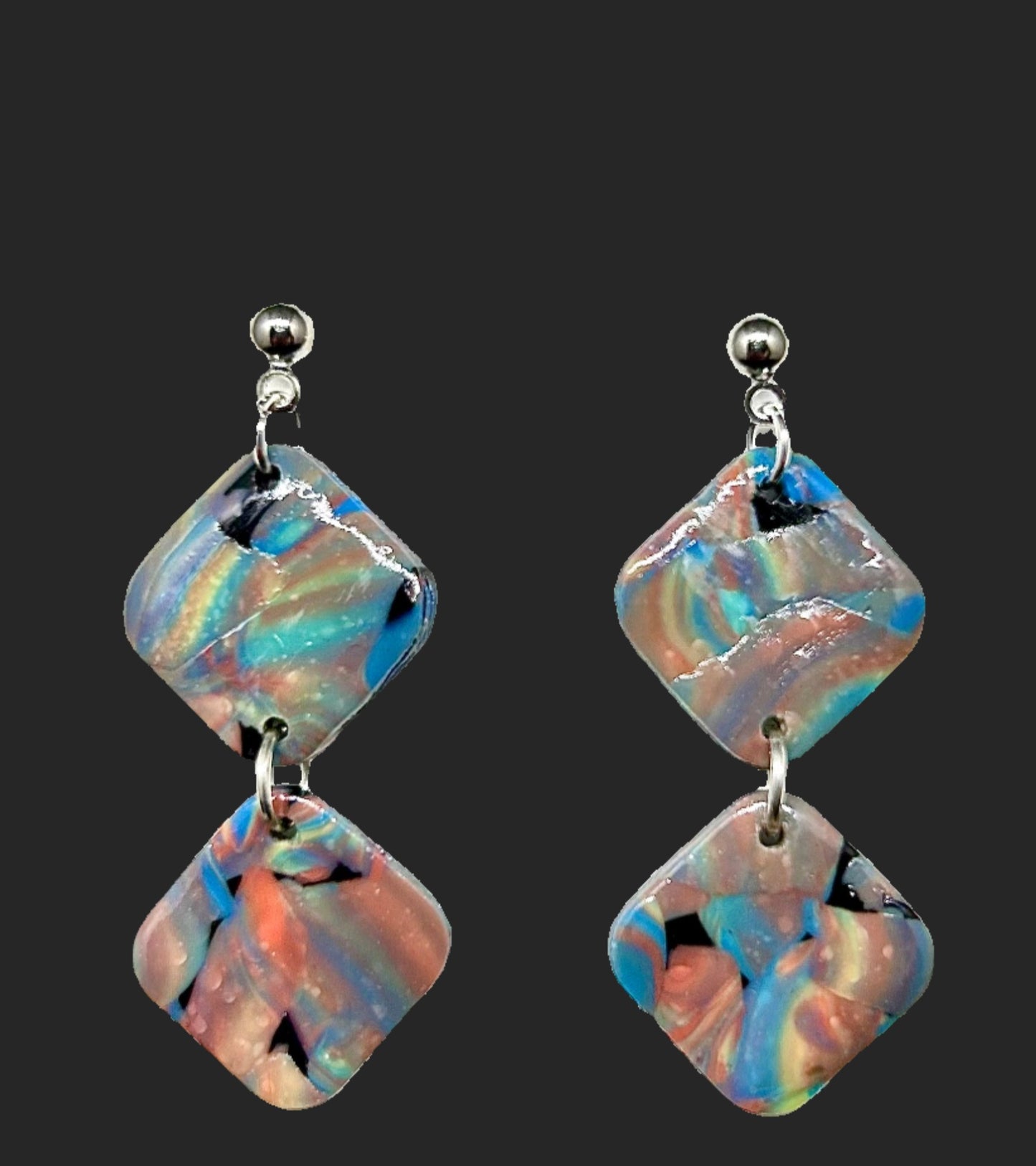 Cracked Prism Emily Polymer Clay Earrings