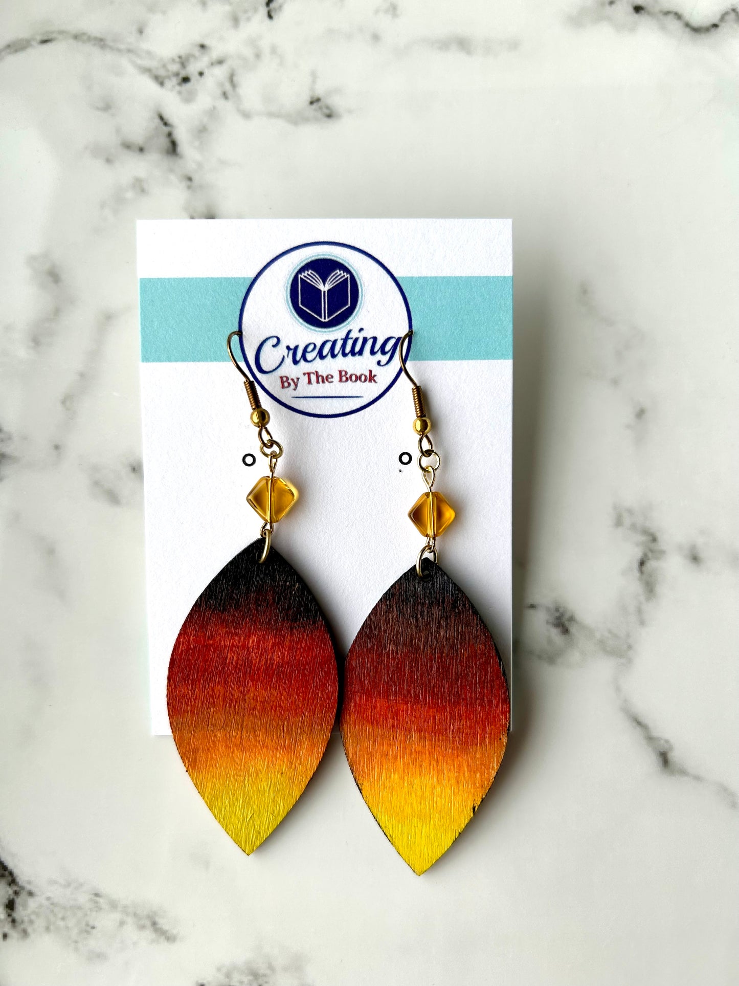 Ombré Sunset Beaded Wooden Earrings