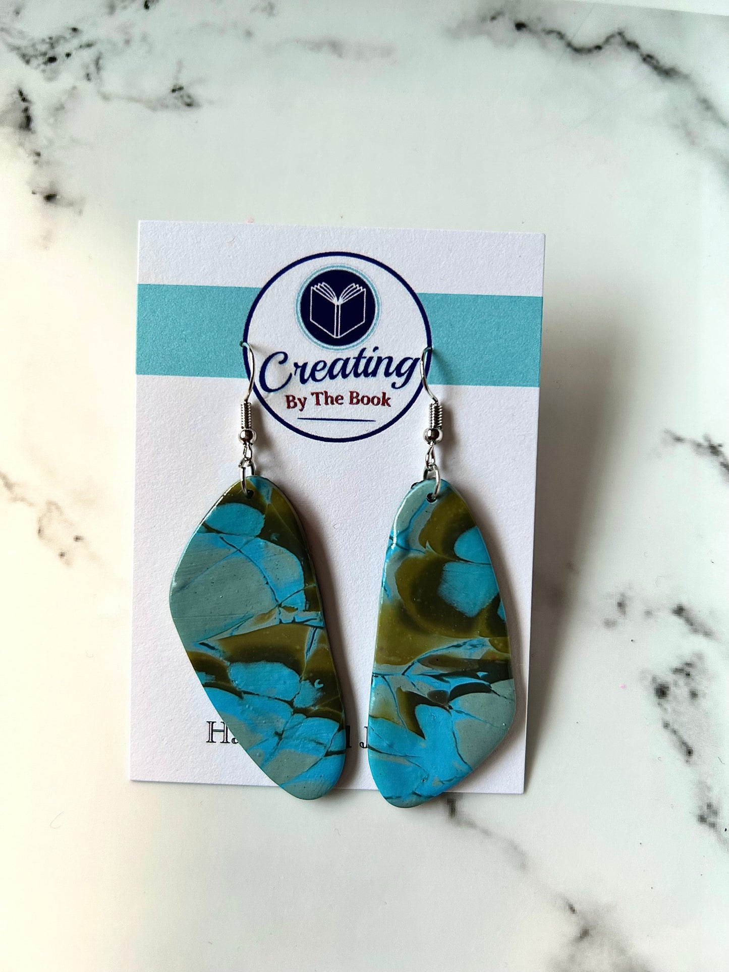 Blue Mokume Butterfly Wing Earrings