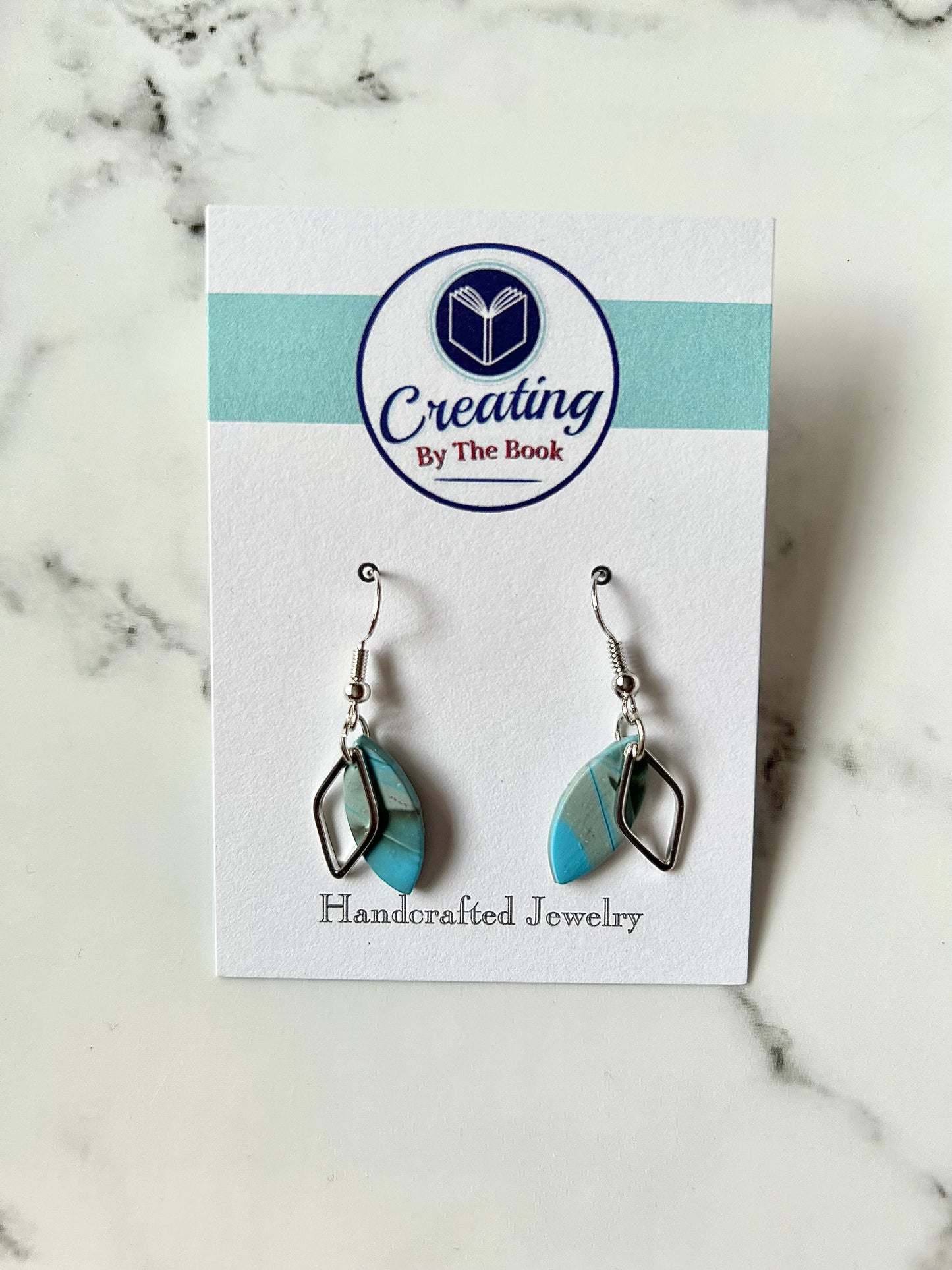 Blue Mokume Charm Dangles