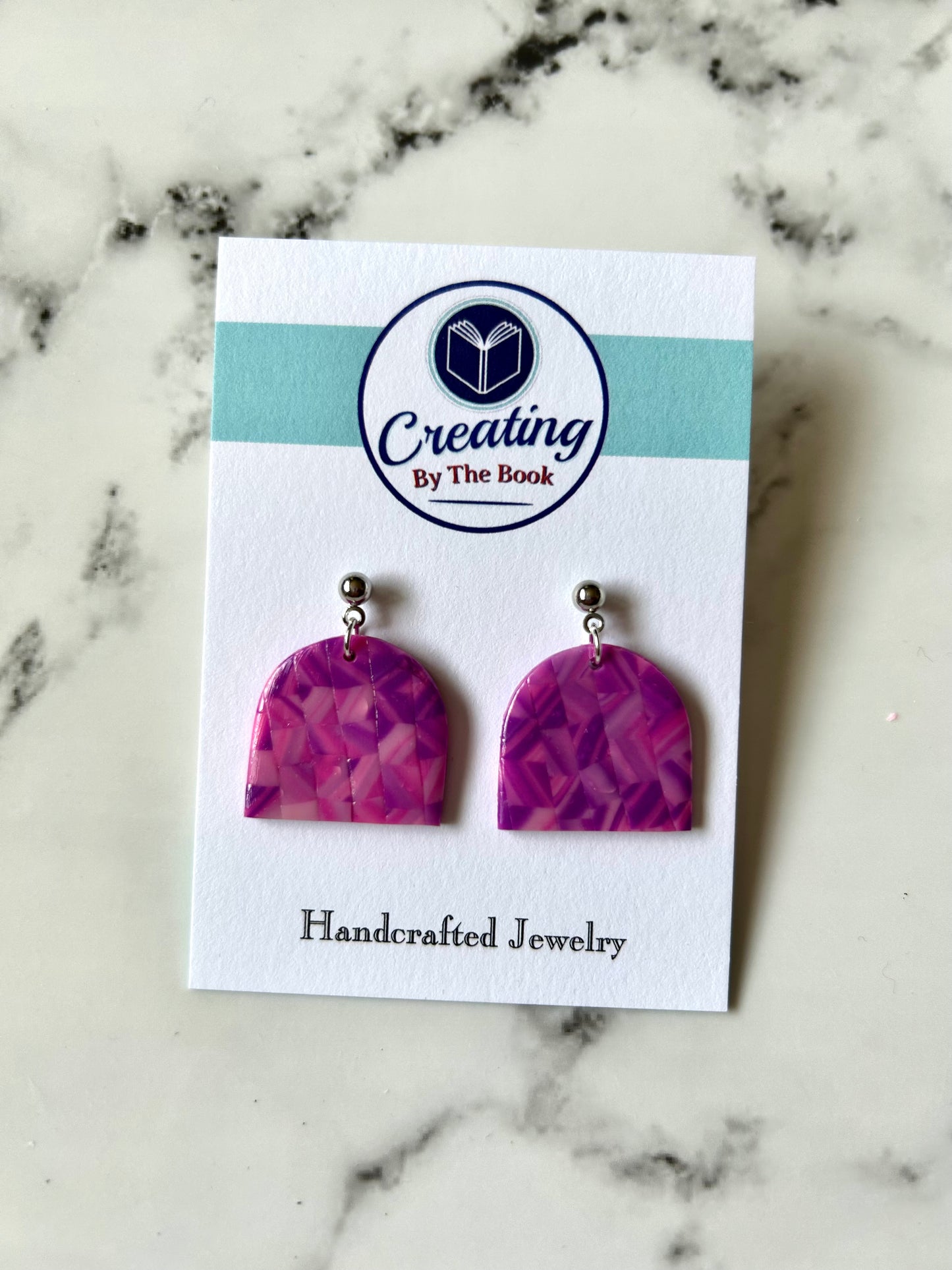 Purple Checkerboard Rebecca Earrings
