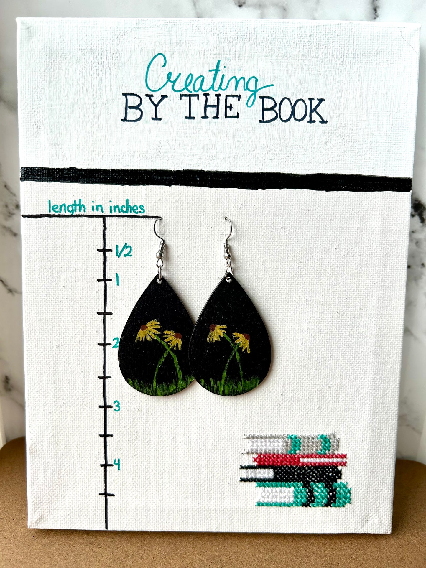 Entwined Daisies Wooden Earrings