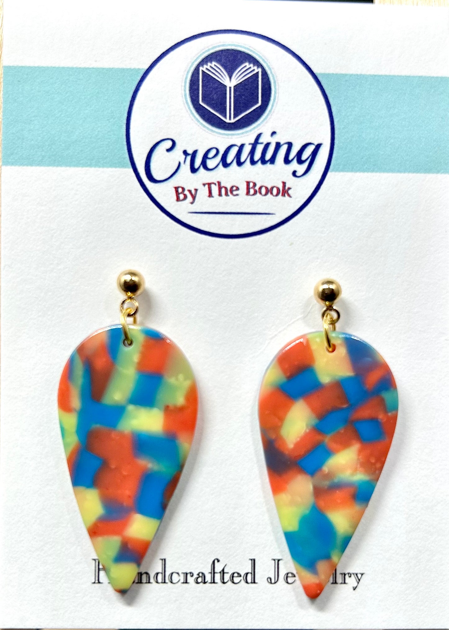 Primary Confetti Inverted Teardrop Earrings