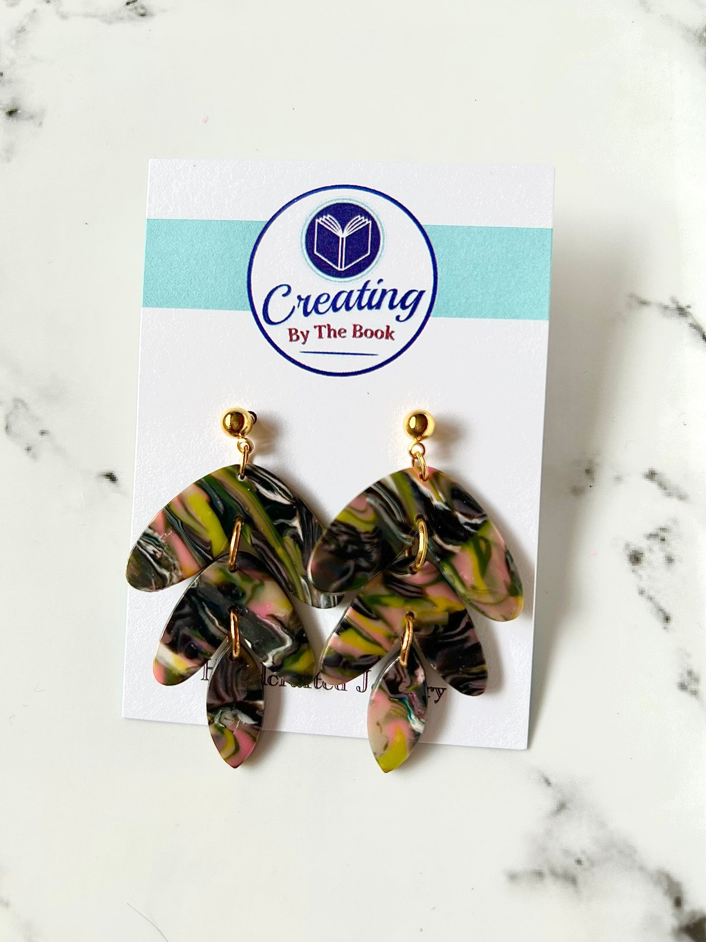 Crazy Swirl Three Tier Dangle Earrings