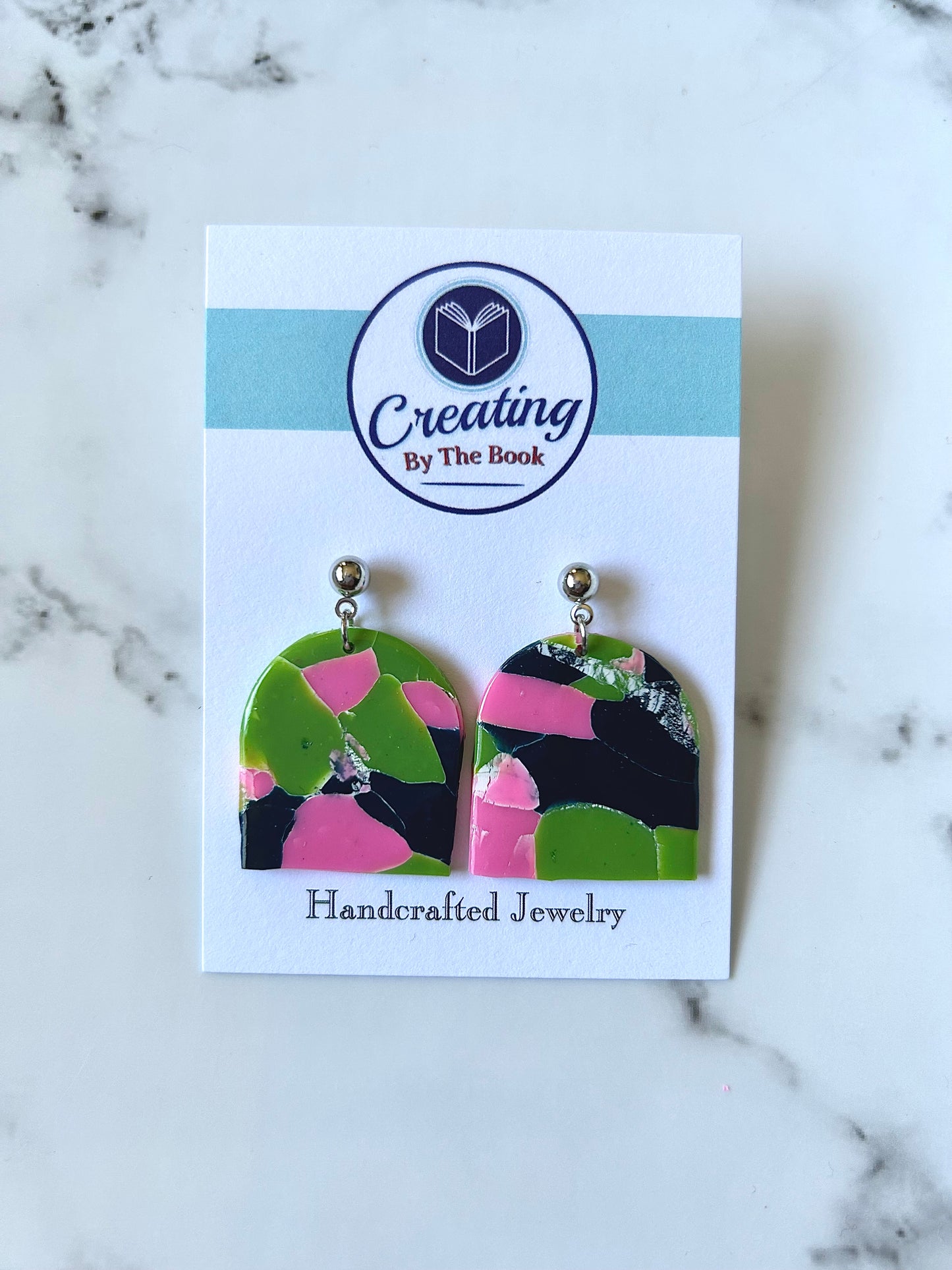 Neon Pink and Green Rebecca Earrings