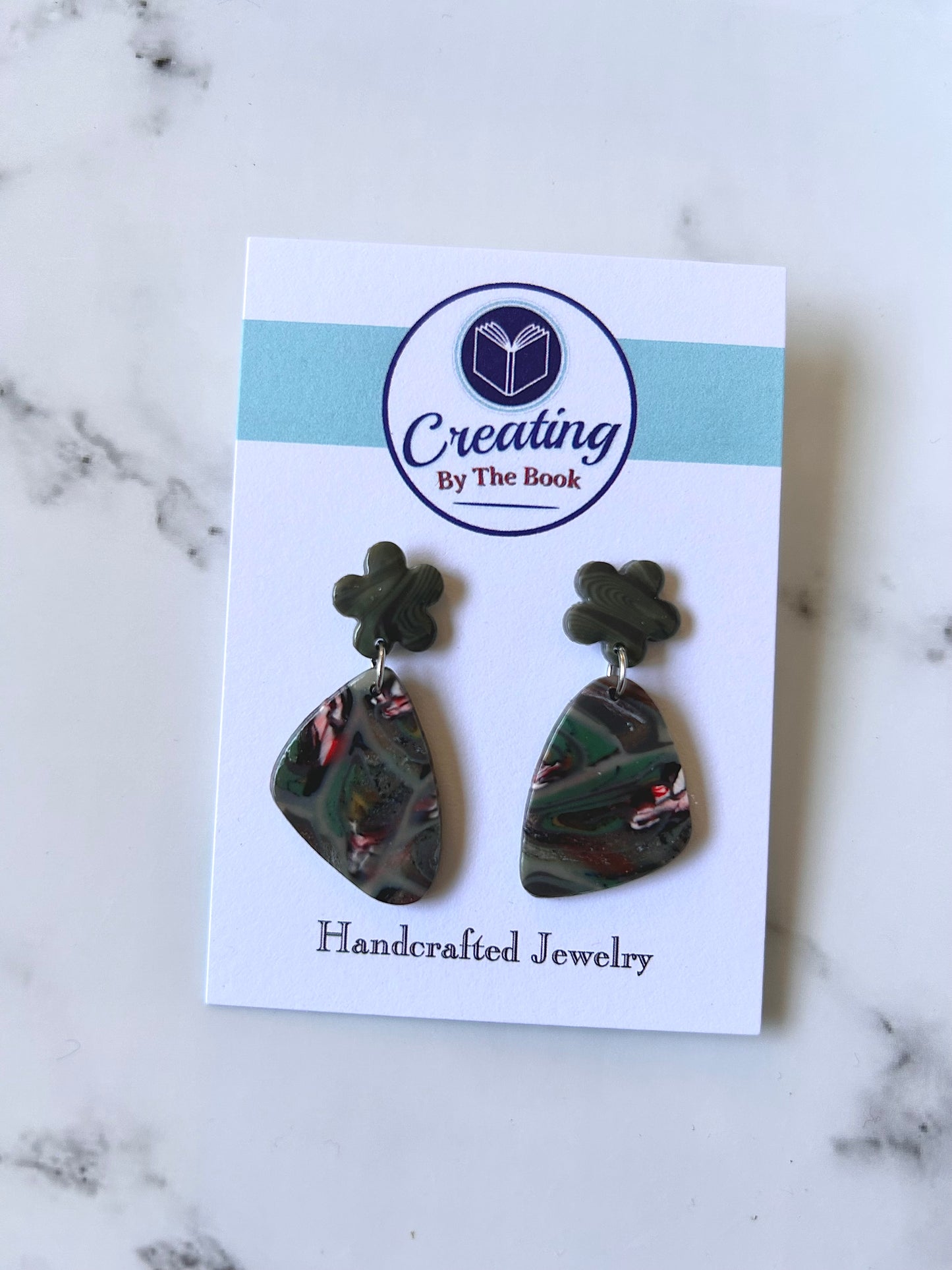 Green Garden Floral Earrings