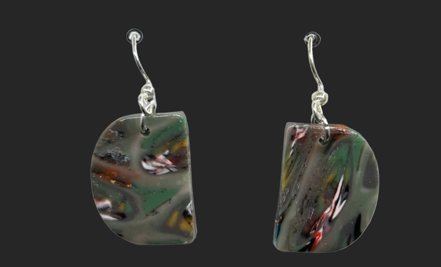 Green Garden Half Circle Dangles
