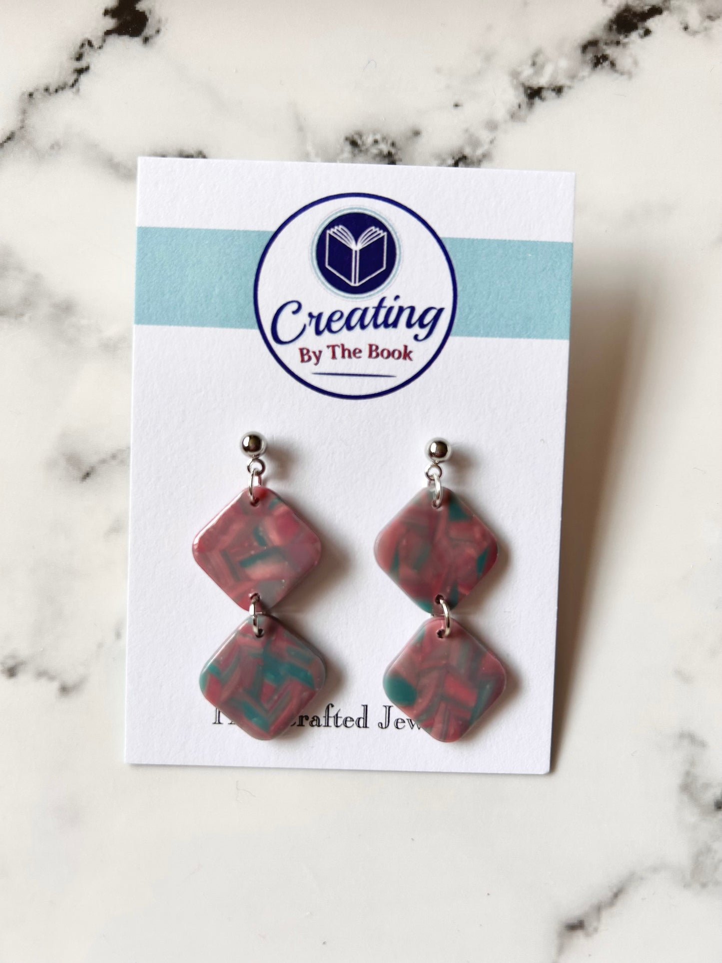 Pastel Pink and Aqua Emily Earrings
