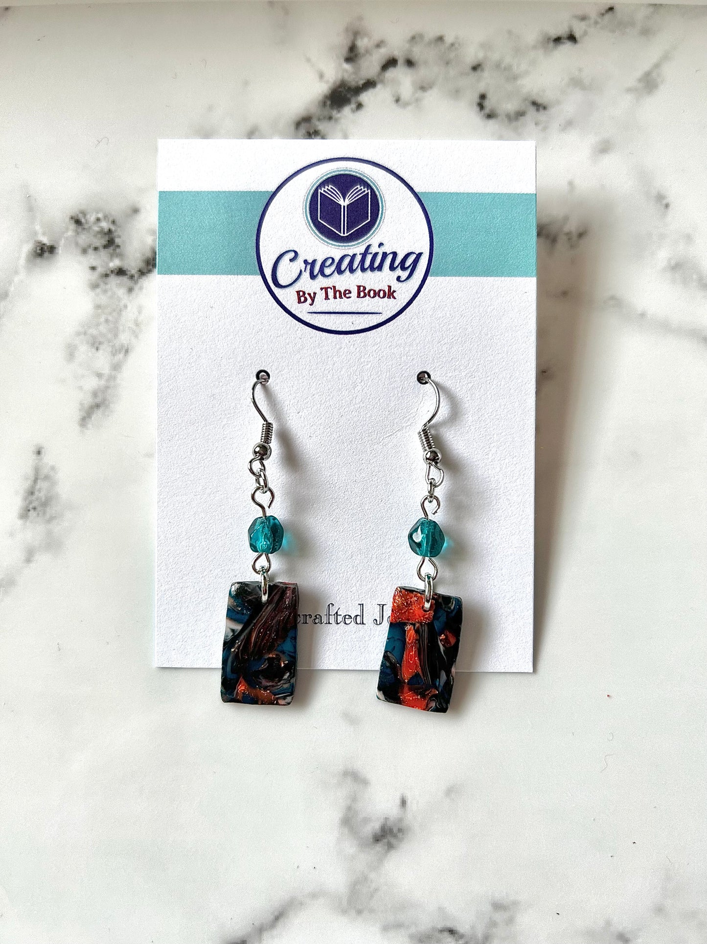 Colorful Bead and Clay Dangle Earrings (2 Colors)