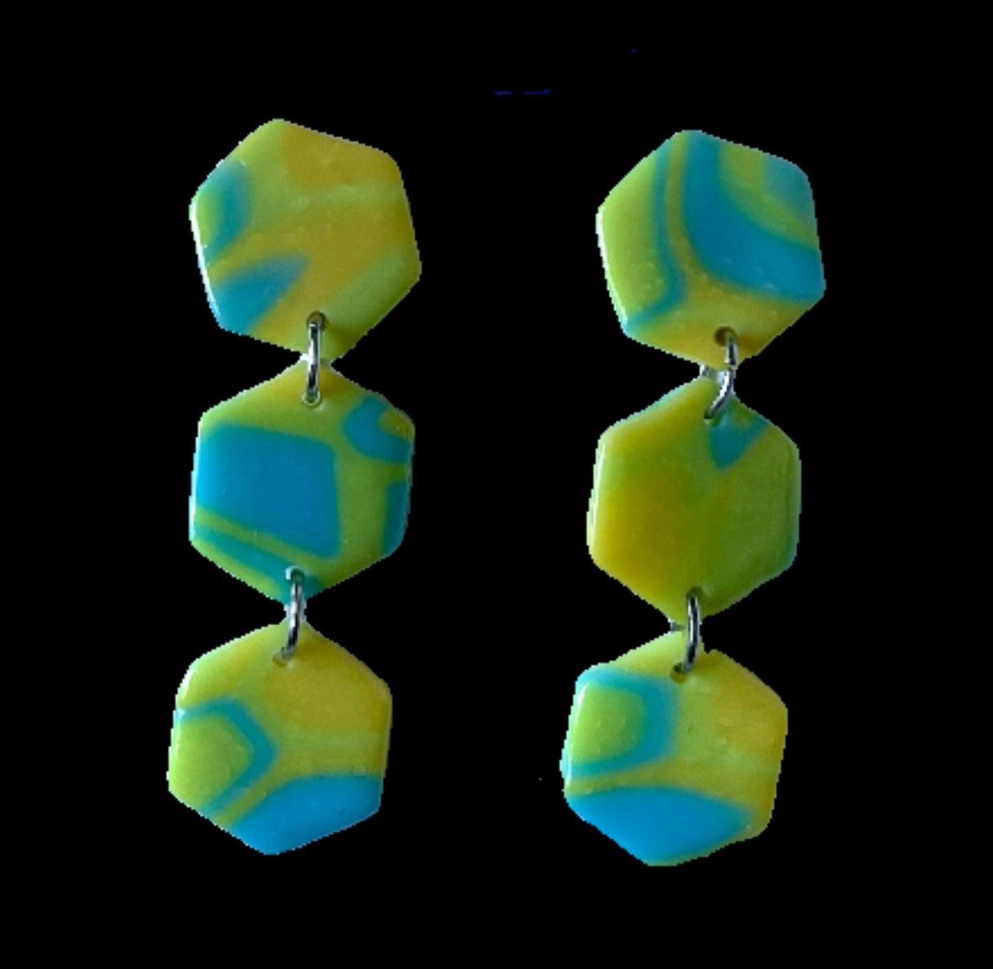 Bright Blue and Green Chloe Earrings