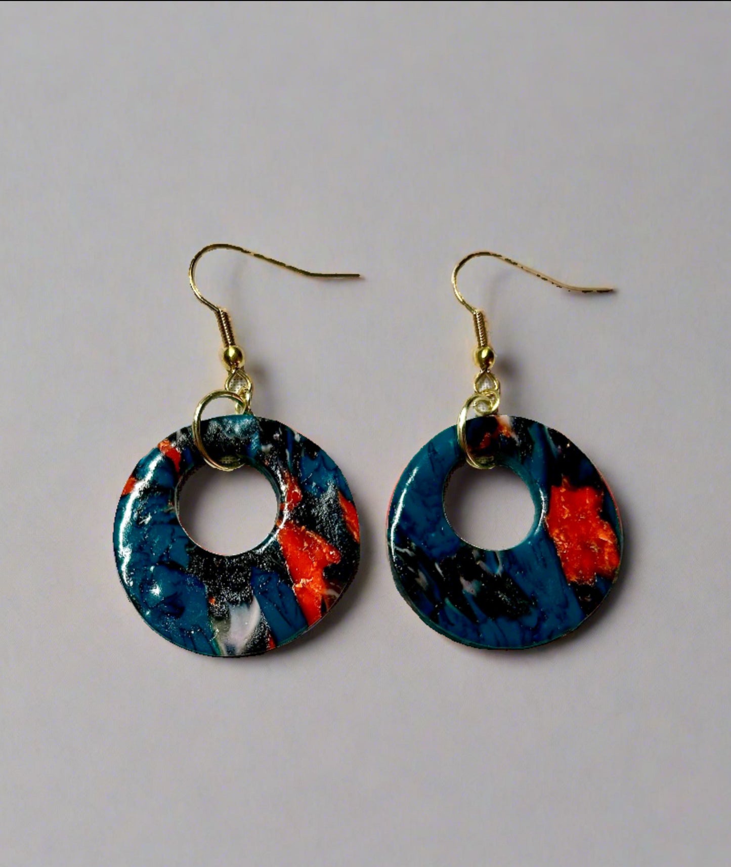 Colorful Clay Drop Hoop Earrings