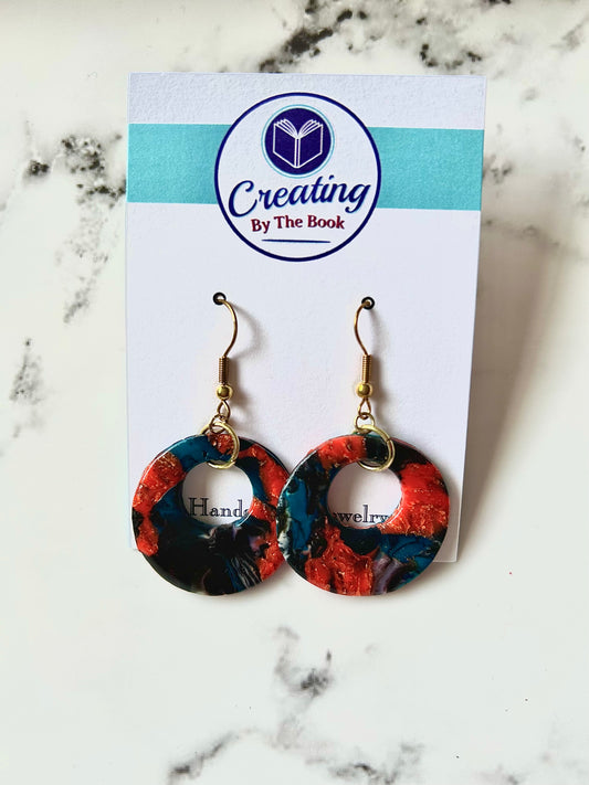 Colorful Clay Drop Hoop Earrings