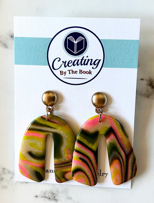 Summer Neon Archway Stud Dangle Earrings