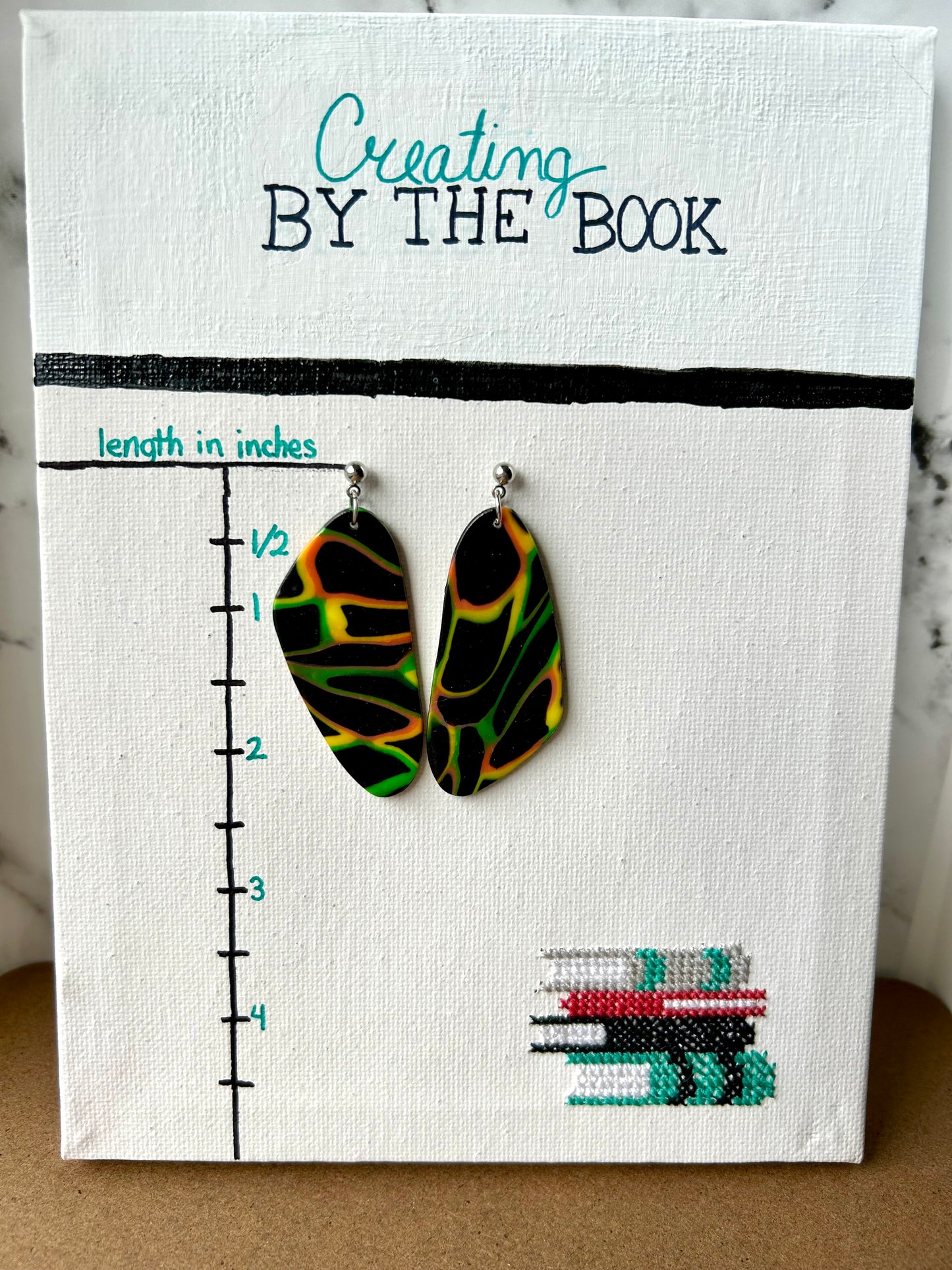 Neon Web Butterfly Wing Earrings